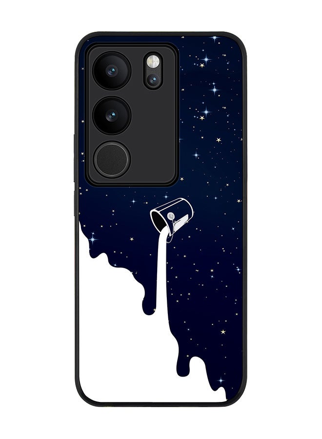 Stylizedd Rugged Black Edge case for Vivo V29 / Vivo V29 Pro / Vivo S17, Slim fit Soft Case Flexible Rubber Edges Anti Drop TPU Gel Thin Cover - Milky Way - Image 1