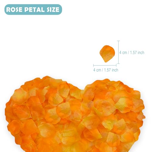 SHINTAYL Rose Petals for Bedroom - Fake Roses Petal Faux Flowers, Artificial Roses Petals for Marry me, Valentines, Proposal, Anniversary, Wedding Love Decorations (1200, Gradient Yellow) - Image 2