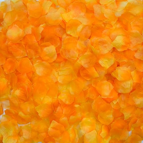 SHINTAYL Rose Petals for Bedroom - Fake Roses Petal Faux Flowers, Artificial Roses Petals for Marry me, Valentines, Proposal, Anniversary, Wedding Love Decorations (1200, Gradient Yellow) - Image 4