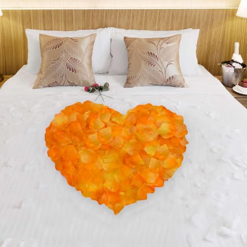 SHINTAYL Rose Petals for Bedroom - Fake Roses Petal Faux Flowers, Artificial Roses Petals for Marry me, Valentines, Proposal, Anniversary, Wedding Love Decorations (1200, Gradient Yellow) - Image 3