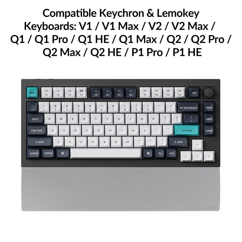 Keychron Gray Silicone Wrist & Palm Rest, 12.89" for 75% Compact Keyboard Series V1/V2/Q1/Q2 & Lemokey P1 (Pro/Max/HE) â€“ Anti-Slip Base â€“ Smooth & Soft Support - Image 2