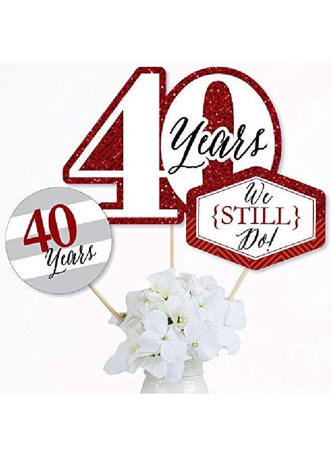 Big Dot of Happiness We Still Do 40Th Wedding Anniversary Anniversary Party Centerpiece Sticks Table Toppers Set Of 15  - Image 2