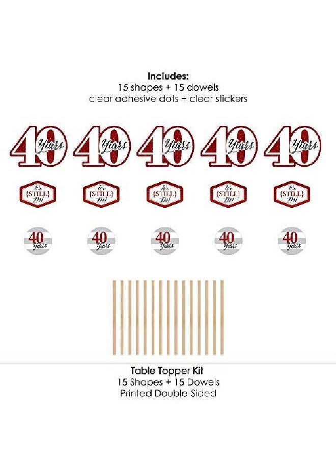 Big Dot of Happiness We Still Do 40Th Wedding Anniversary Anniversary Party Centerpiece Sticks Table Toppers Set Of 15  - Image 5