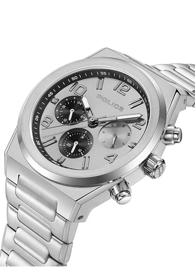 بوليس Mens Salkantay Stainless Steel Chronograph Wrist Watch PEWJK2226704 45mm Silver