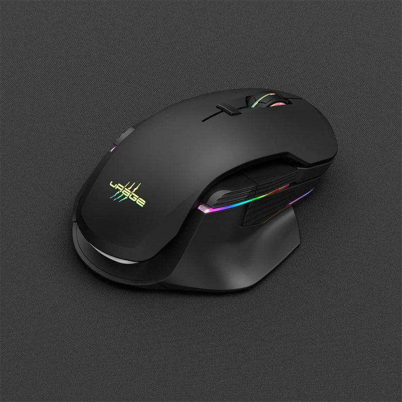 يو ريج uRage لوحة ماوس ألعاب Lethality 450 XXL بإضاءة RGB LED، بساط مكتب كبير ممتد بأبعاد 90 × 34 سم، مزودة بإضاءة عبر USB، وقاعدة مطاطية مانعة للانزلاق، وسطح مقاوم للماء، مع حواف مخيطة، مناسبة لألعاب الكمبيوتر – أسود - Image 3