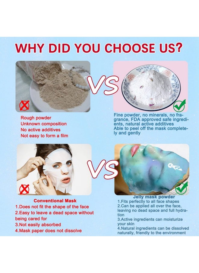 YMEYFAN - Jelly Mask For Facial Professional Hyalorunic Acid Face Mask Skincare For Hydrating Moisturizing Natural Peel Off Hydro Jelly Mask For Spa Esthetican 8.8 Oz Jelly Mask Powder With Tool - Image 1