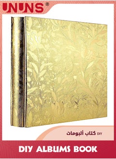 UNUNS Photo Albums,4x6 Inch 600 Photos Extra Large Capacity Family Wedding Picture Albums Photo Book,Horizontal And Vertical Photos Leather Cover Hand Made DIY Albums,Small Leaf Gold  - Image 1
