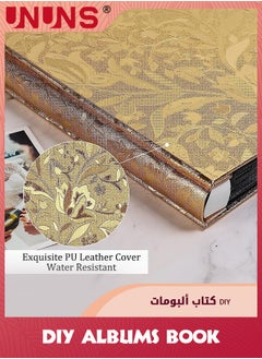UNUNS Photo Albums,4x6 Inch 600 Photos Extra Large Capacity Family Wedding Picture Albums Photo Book,Horizontal And Vertical Photos Leather Cover Hand Made DIY Albums,Small Leaf Gold  - Image 4