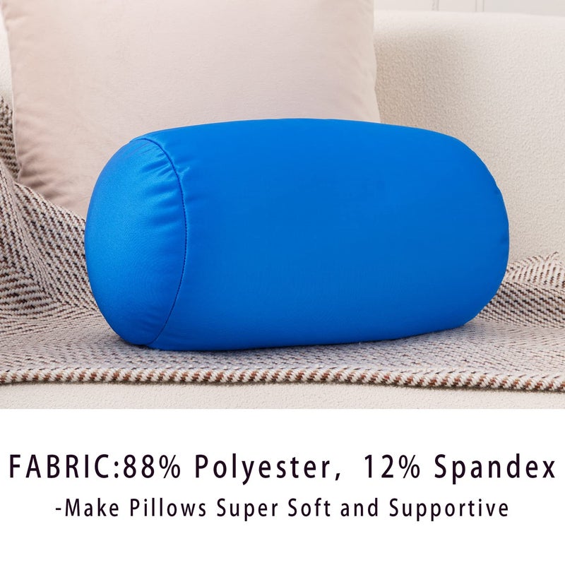 FABSKIY Squishy Microbead Neck Pillow, 7Inch x 12Inch Soft Travel Body Bed Pillow Bean Pillow for Kids Adult Chair Sleeping Car Seat, Fun Dormroom (Sky Blue) - Image 5