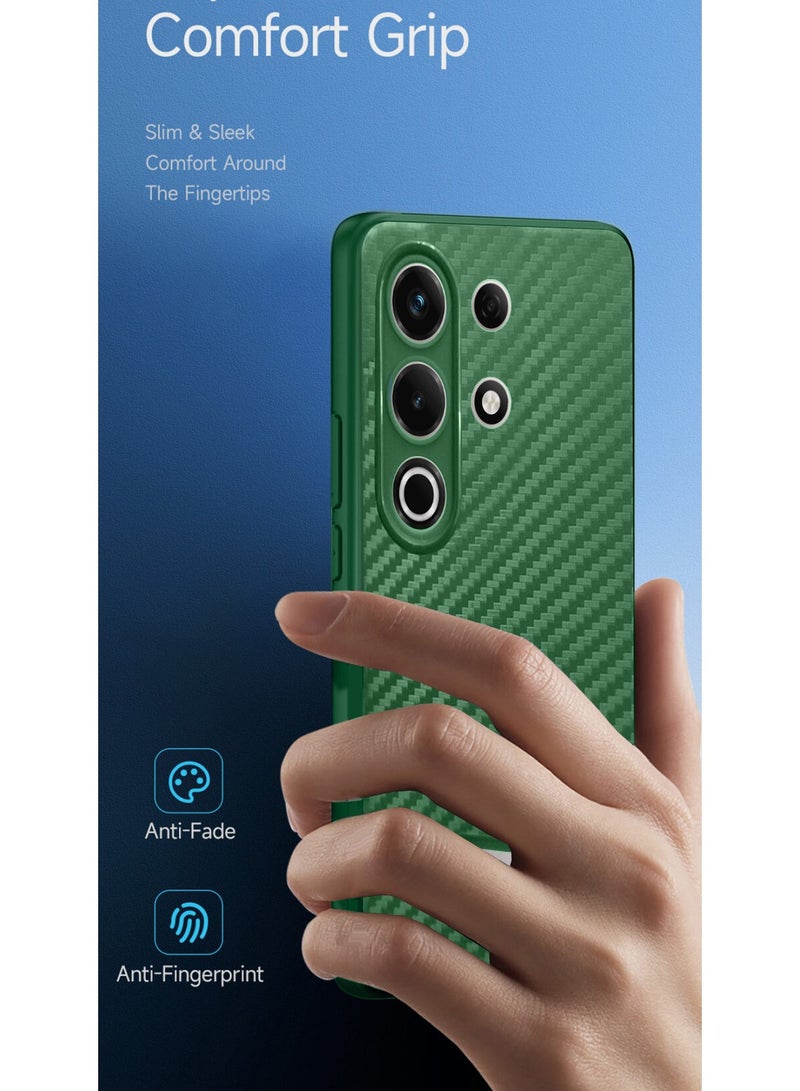 دبليو تيك ايتل S25 الترا 4 جي 2024 غطاء هيكل من ألياف الكربون السيليكون السائل (MCFPSN) - أخضر غامق - Image 2