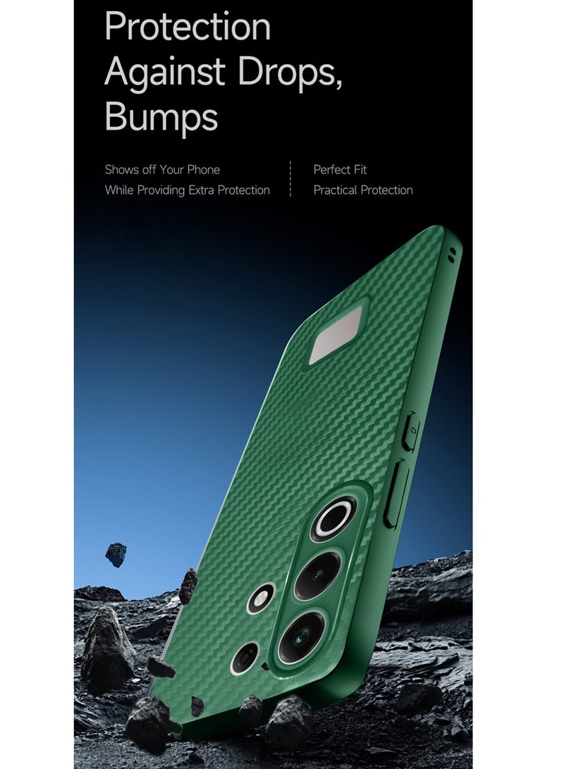 دبليو تيك ايتل S25 الترا 4 جي 2024 غطاء هيكل من ألياف الكربون السيليكون السائل (MCFPSN) - أخضر غامق - Image 4