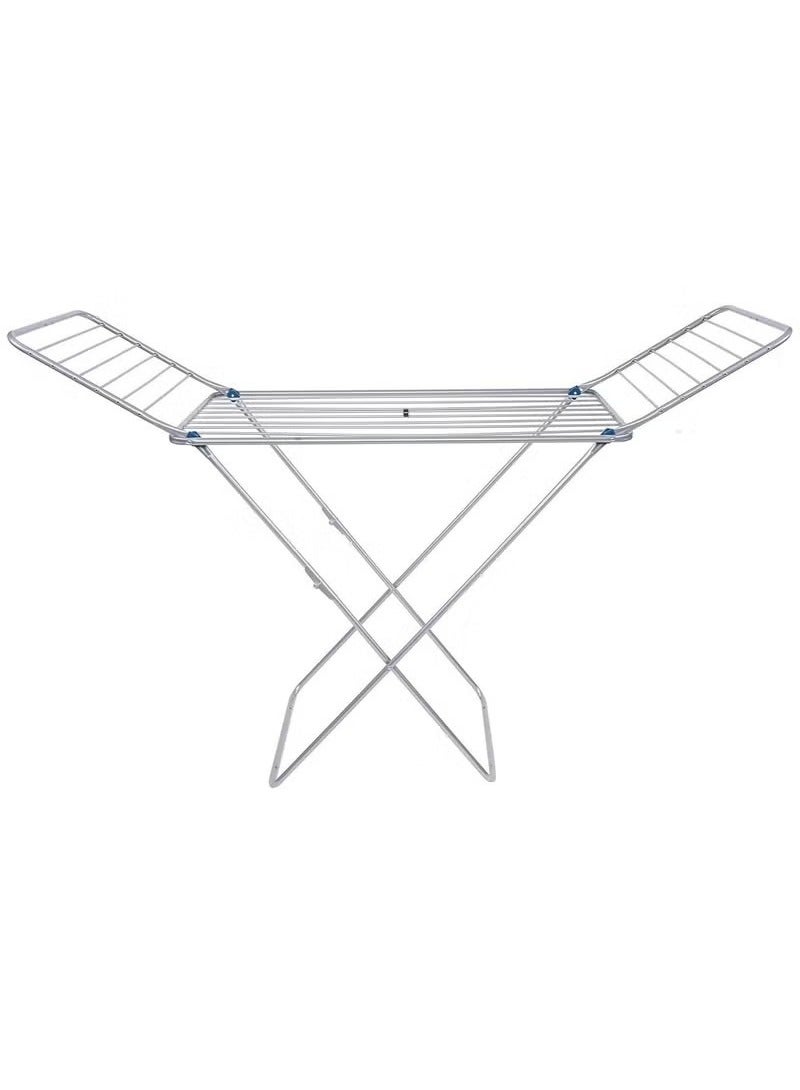 Zaros Cloth Drying Foldable Stand, Sturdy Clothes Dryer, Weather Resistor, Heavy Duty Clothing Racks Steel Silver 18 meter - Image 1