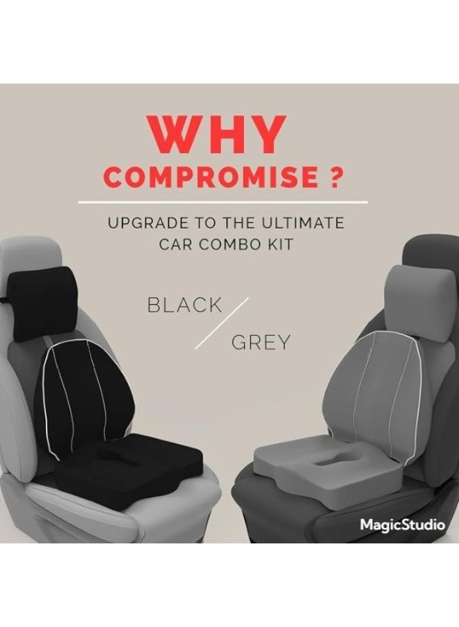 Ergonomic High Density Memory Foam Lumbar Support Backrest or Orthopedic Coccyx Cushion for Long Sitting | Universal Fit Posture Corrector for Car and Office Chair - Image 2