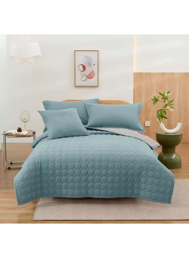 ShinyFlower Comforter Set Cotton Filling 4 Piece Set Quilt Single Size 220x160cm – Soft Microfiber Fabric - Image 2