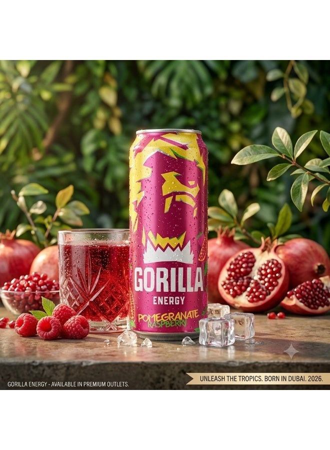 Gorilla Ultimate Energy Drink Pomegranate Raspberry 500ml x 12 Cans – Refreshing Energy Formula with Caffeine, Taurine & B Vitamins - Image 3