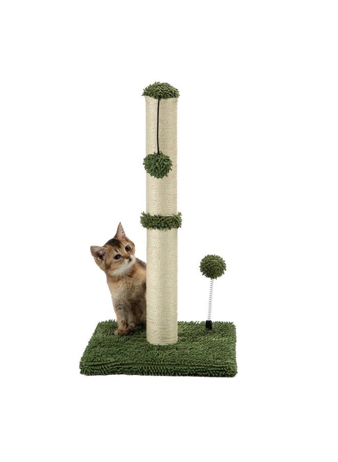 MECOOL Cat Scratching Post Premium Basics Kitten Scratcher Sisal Scratch Posts with Hanging Ball 22in for Kittens or Smaller Cats (22 inches for Kitten, Cactus Green) - Image 1