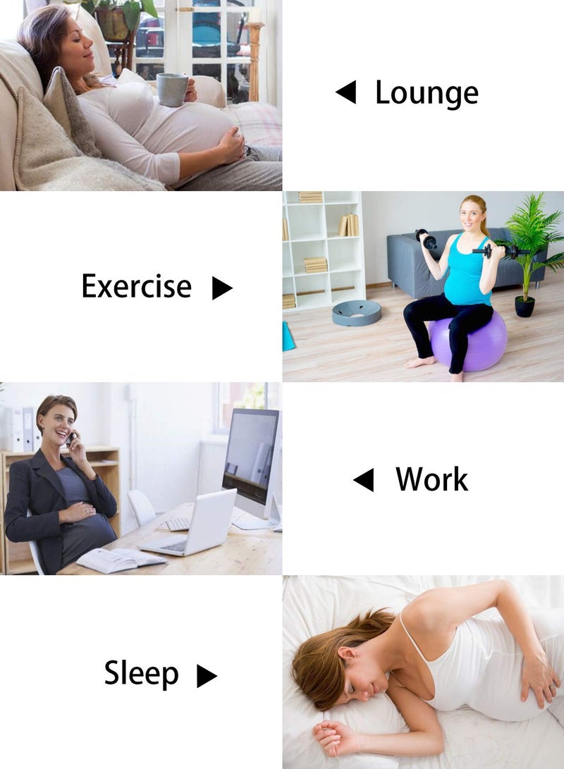 Barakah Women's Maternity Pants Activewear Jogger Track Cuff Sweatpants Over The Belly Stretchy Pregnancy Pants, Grey/L - Image 5