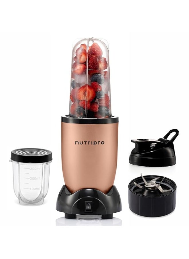 Nutripro Juicer Mixer Grinder Smoothie Maker - 500 Watts (2 Jars & 1 Blade, Gold) - 2 Year Warranty - Image 1