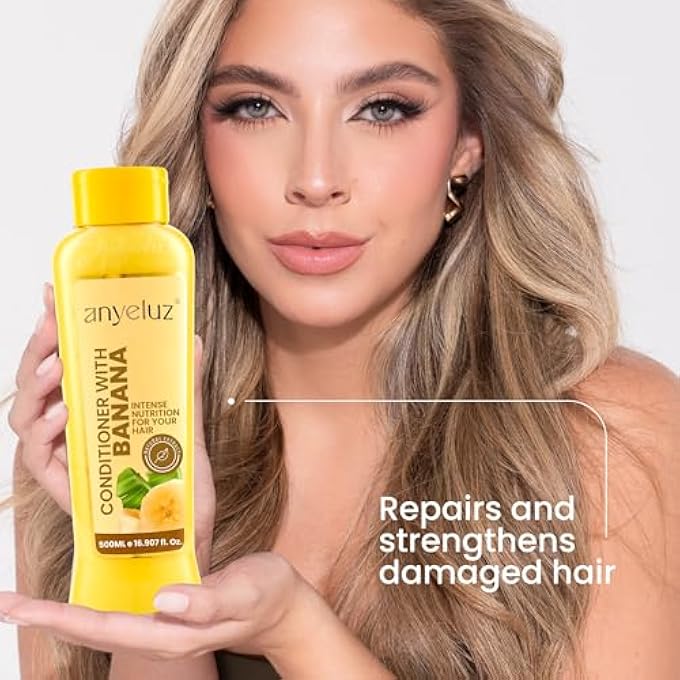 ANYELUZ BANANA CONDITIONER - DEEP CONDITIONING WITH OLIVE OIL FOR FRAGILE AND DAMAGED HAIR - Image 3