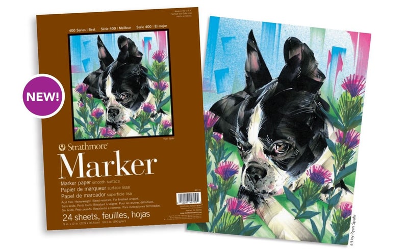 Strathmore Marker Paper Pad-50lb Smooth 24 Sheets -62497900, 9x12, White - Image 2