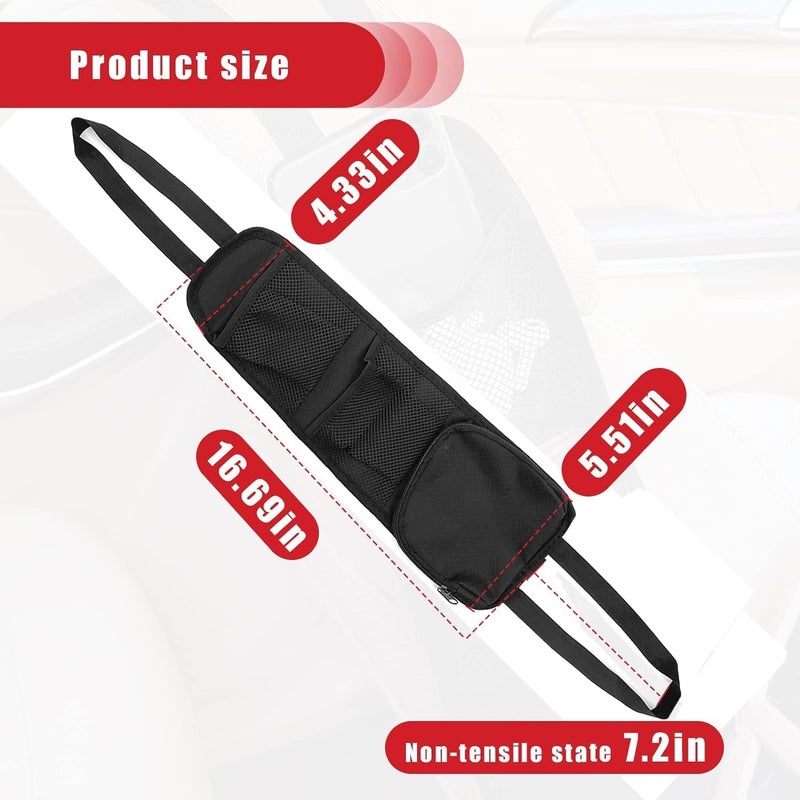 BEANPRECOY 2PCS Car Seat Organizer, Mesh Hanging Storage Bag with Multi-Pocket, Side Seat Pocket Holder for Phone, Wallet, Glasses, Universal Fit for Car SUV Truck Accessories - Image 2
