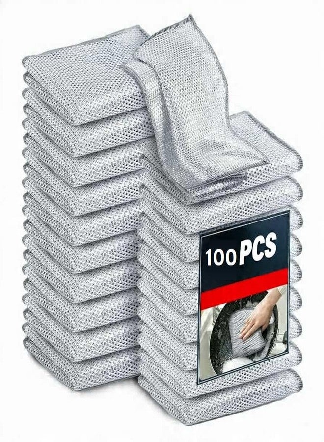 WILDSTICH Non-Scratch Wire Steel Scrubber for Sustainable Cleaning of Utensils | Dishes, Counters, Sinks and Wet and Dry Cleaning | Multipurpose Stainless-Steel Dish Wash Scrubber | (100, Single Layer) - Image 1
