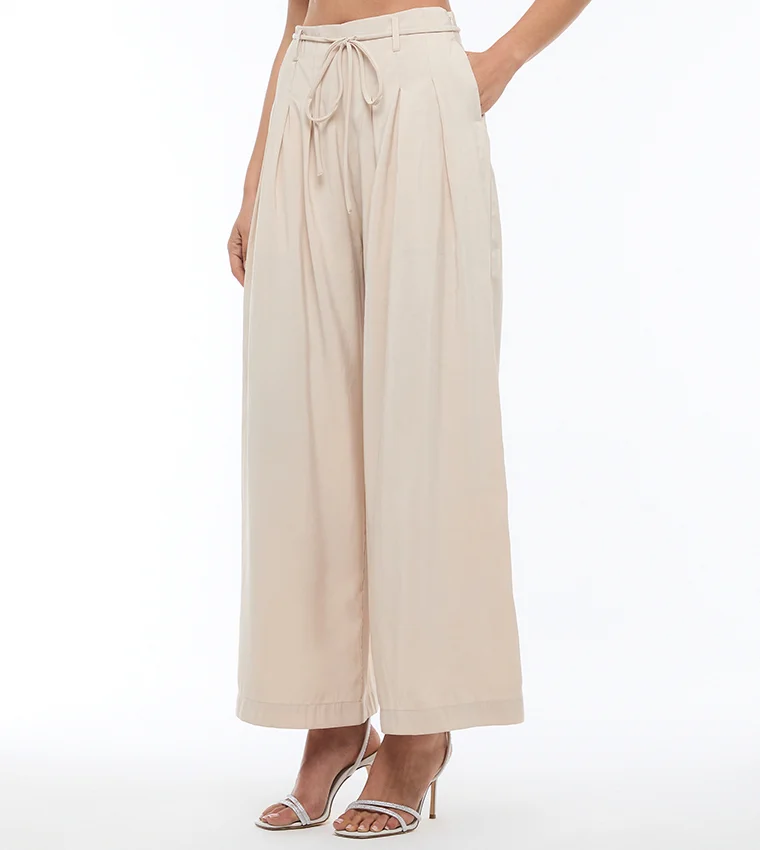 بي سي بي جي BCBG-CUPRO PLEATED WIDE LEG TROUSER