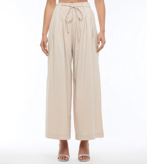 بي سي بي جي BCBG-CUPRO PLEATED WIDE LEG TROUSER