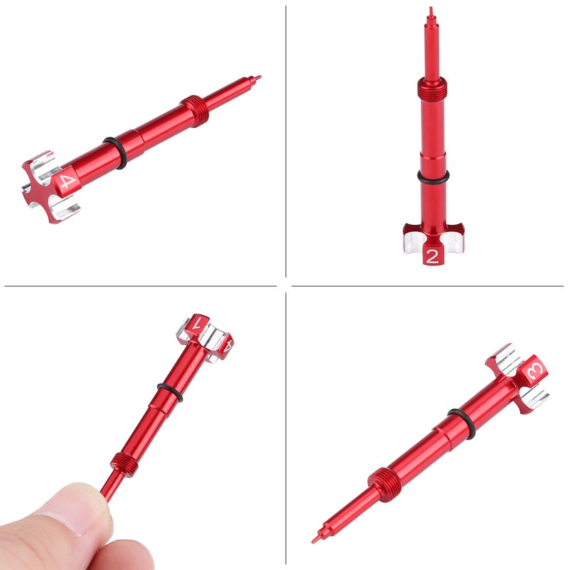 Air Fuel Mixture Screw 1pc Red Precision CNC Machined Aluminum Screw - Anodized Rust-proof Durable Screw with O-ring for Keihin FCR FCRMX 4-stroke Motorcycle Carburetor Tuning - Image 1