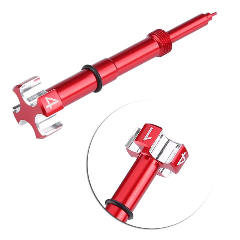 Air Fuel Mixture Screw 1pc Red Precision CNC Machined Aluminum Screw - Anodized Rust-proof Durable Screw with O-ring for Keihin FCR FCRMX 4-stroke Motorcycle Carburetor Tuning - Image 5
