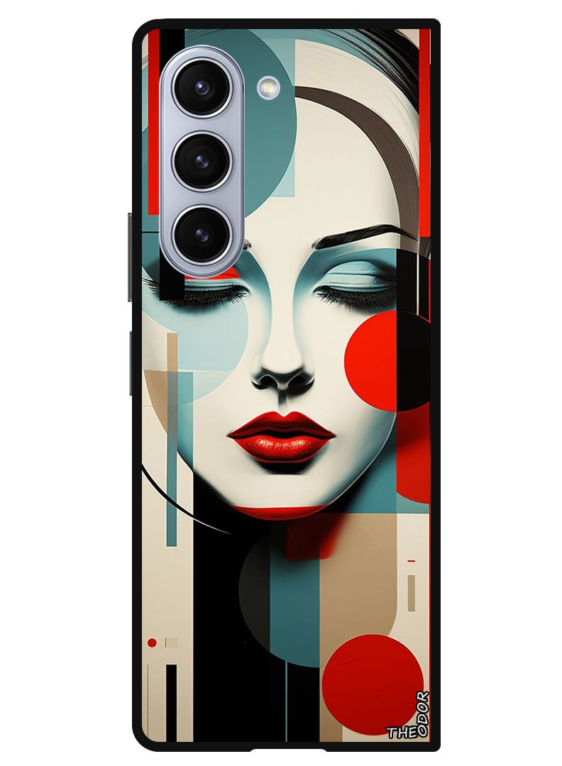 Theodor غطاء واقي مضاد للخدش ومقاوم للصدمات لهاتف سامسونج جالاكسي زد فولد 6 فنون نسائية (2) - Image 1