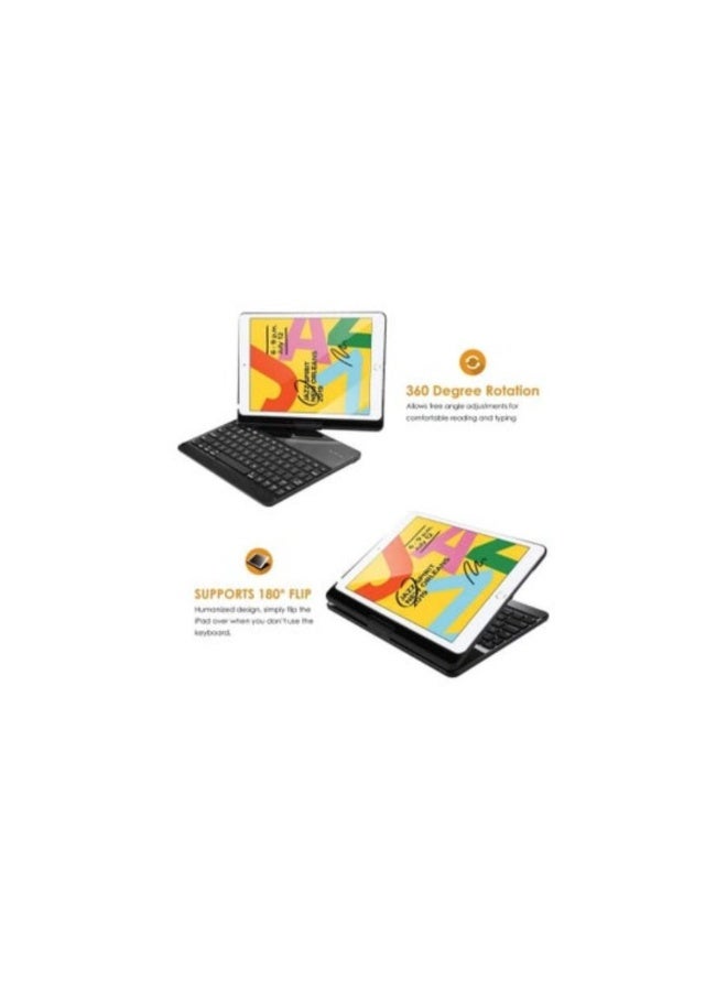 iPad 10.2 2021 9th Gen Keyboard Case with 7 Colors Backlit 360° Rotation Protective Smart Cover with Wireless Keyboard - Image 5