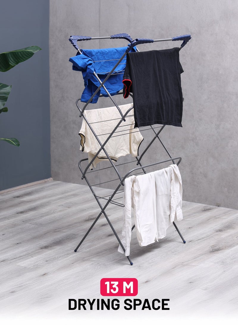 Delcasa 3 Tier Metal Cloth Dryer DC3602 (135x60x52) Cloth Drying Stand - Image 1