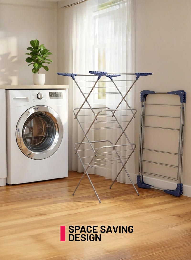 Delcasa 3 Tier Metal Cloth Dryer DC3602 (135x60x52) Cloth Drying Stand - Image 2
