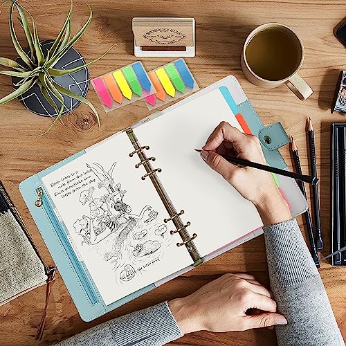 Harphia A7 6 Holes Binder Refill Value Set, 90sheets Plain Blank Loose Leaf Paper with Stickers and dividers, Planner Inserts with Binder Pockets for A7 Binder 6 Holes refillable Notebook,005dA7blank - Image 3