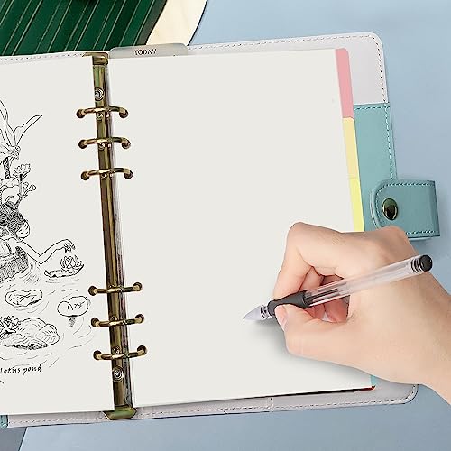 Harphia A7 6 Holes Binder Refill Value Set, 90sheets Plain Blank Loose Leaf Paper with Stickers and dividers, Planner Inserts with Binder Pockets for A7 Binder 6 Holes refillable Notebook,005dA7blank - Image 2