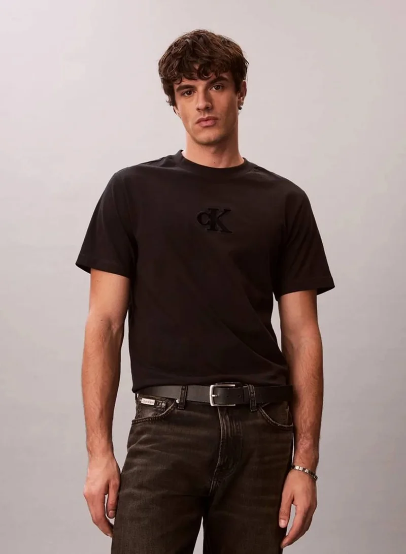 Calvin Klein Jeans Black Monogram Relaxed T-Shirt for Men | Best Price UAE