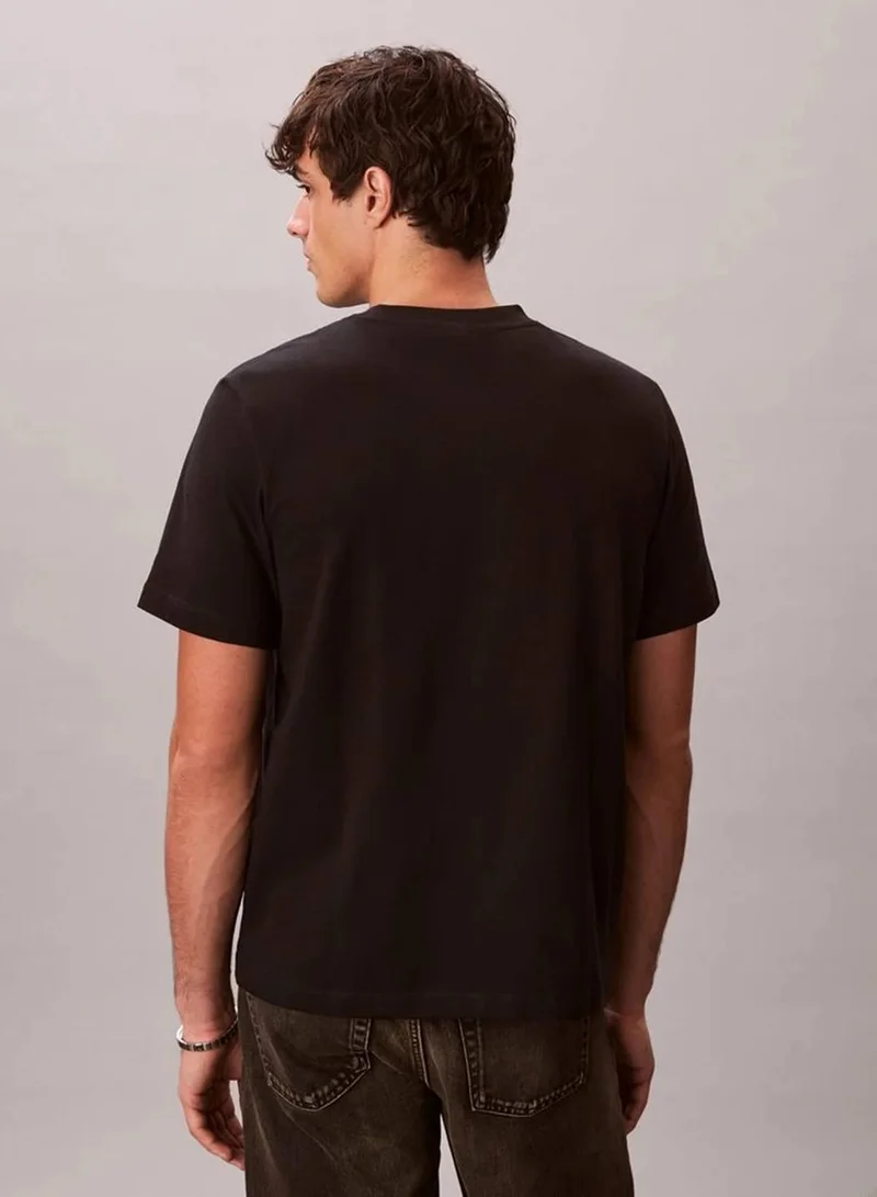 Calvin Klein Jeans Black Monogram Relaxed T-Shirt for Men | Best Price UAE