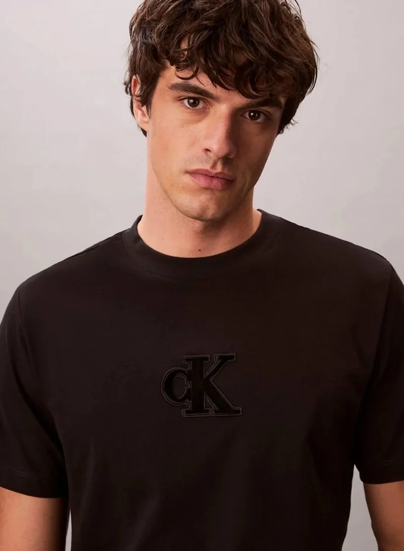 Calvin Klein Jeans Black Monogram Relaxed T-Shirt for Men | Best Price UAE