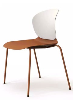 LANNYHOME Jeffcoco Furniture Steel Chair Modern Design Dining Chair For Home,Restaurant,Office Desk Reading, Meeting Chair,Coffee Shop,Indoor Outdoor Chair Simple Style (Brown One Piece)  - Image 1
