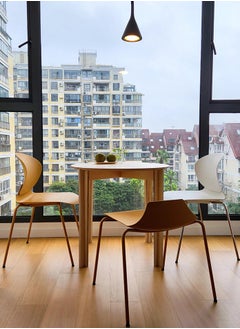 LANNYHOME Jeffcoco Furniture Steel Chair Modern Design Dining Chair For Home,Restaurant,Office Desk Reading, Meeting Chair,Coffee Shop,Indoor Outdoor Chair Simple Style (Brown One Piece)  - Image 4