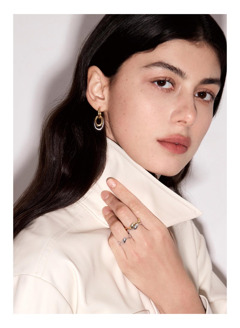 Raia Undertide Open Ring - S925 Silver Plated with 18K Gold - Image 5