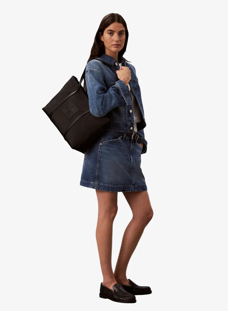 Embossed Monologo Tote Bag