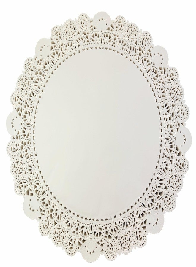 Worlds 50pc White Round Paper Doilies White Greaseproof Lace Paper Doilies 16" Inch - Image 1