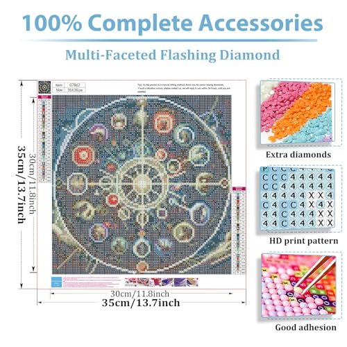 hkejoi Fantasy Diamond Art Kits for Adults, Diamond Painting Kits for Adult Beginners, 5D Round Full Drill Gem Art Kits DIY Crafts for Home Decor Gift 14x14 Inch - Image 3