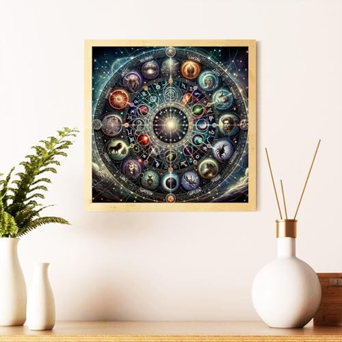 hkejoi Fantasy Diamond Art Kits for Adults, Diamond Painting Kits for Adult Beginners, 5D Round Full Drill Gem Art Kits DIY Crafts for Home Decor Gift 14x14 Inch - Image 2