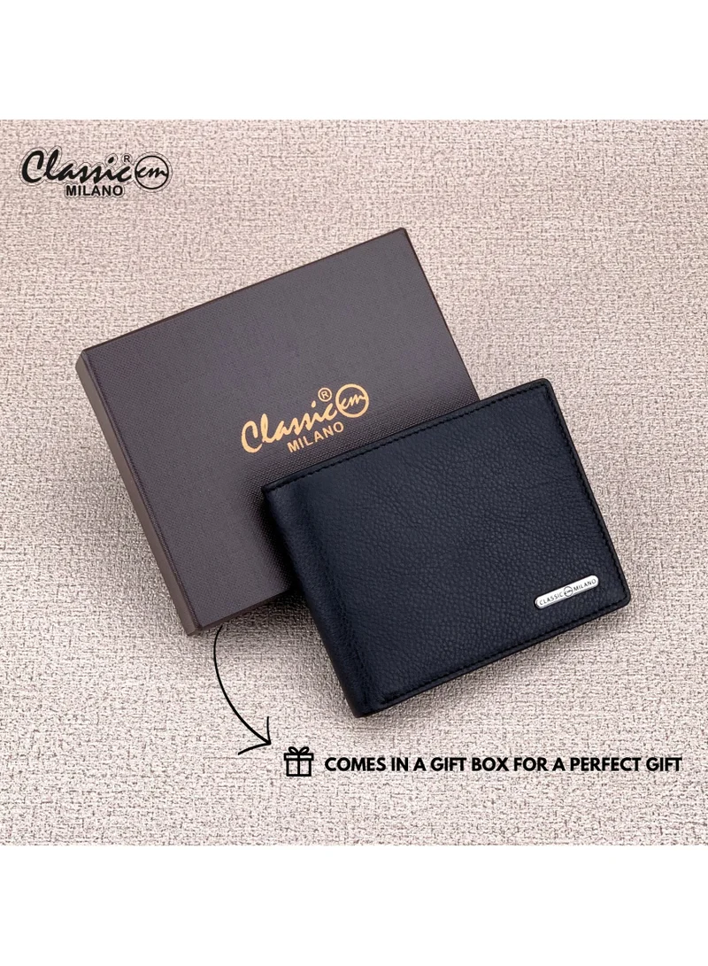 Classic Milano Black (CNH-3) Classic Milano Genuine Leather Wallet for Men – Slim Bifold Men’s Wallet with RFID Blocking, Multiple Card Slots – Stylish Mens Purse Wallets Gift for Husband, Father for Men | Best Price UAE