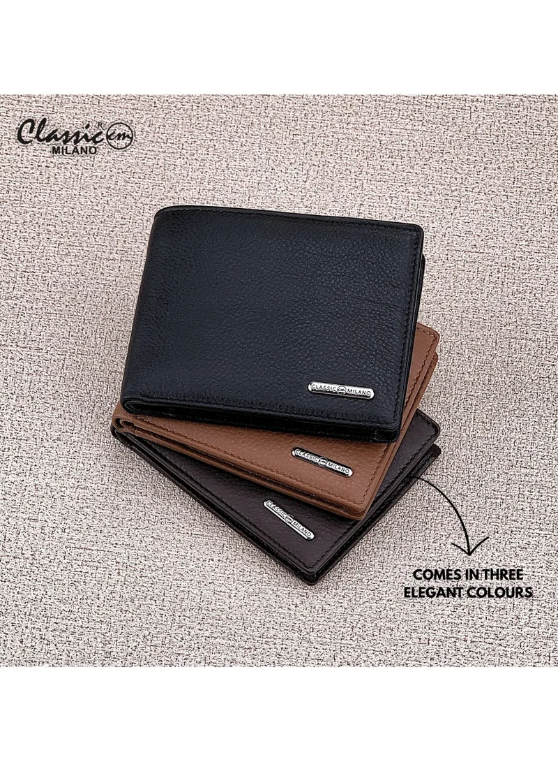 Classic Milano Black (CNH-3) Classic Milano Genuine Leather Wallet for Men – Slim Bifold Men’s Wallet with RFID Blocking, Multiple Card Slots – Stylish Mens Purse Wallets Gift for Husband, Father for Men | Best Price UAE