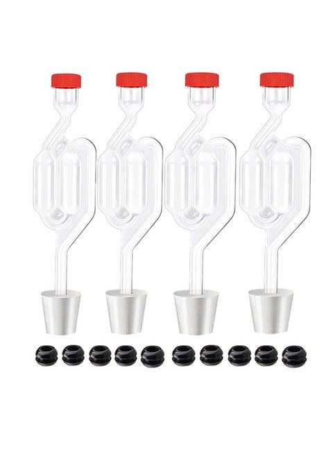 Twin Bubble Airlock S With Stopper Grommets for Homebrew Carboy Stopper Fermenter Fermentation Seal Valve