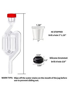 Muyixin Twin Bubble Airlock S With Stopper Grommets for Homebrew Carboy Stopper Fermenter Fermentation Seal Valve  - Image 2